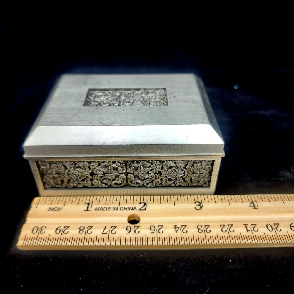 Trinket box Royal Selangor Classic Expressions Rectangle  pewter engraved - Picture 10 of 12